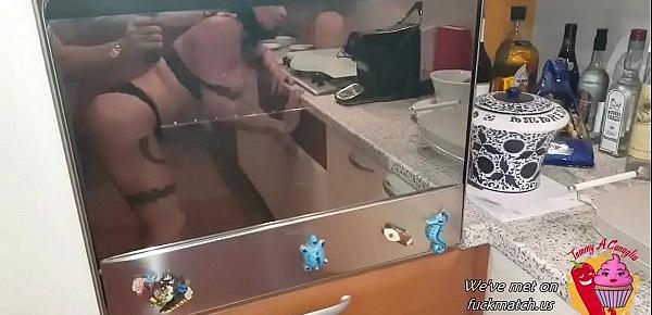  Busty Italian MILF Drilled in the Kitchen